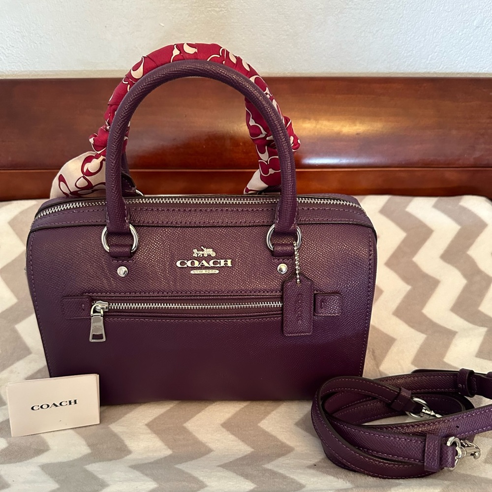 Coach Rowan Satchel Dark Amethyst